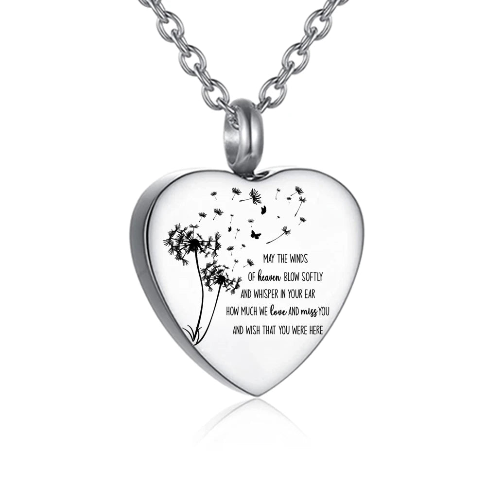 3 Styles Stainless Steel Urn Necklace for Ashes Memorial Locket Keepsake Jewelry for Women And Men Heart Design