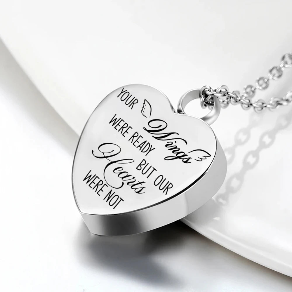 3 Styles Stainless Steel Urn Necklace for Ashes Memorial Locket Keepsake Jewelry for Women And Men Heart Design
