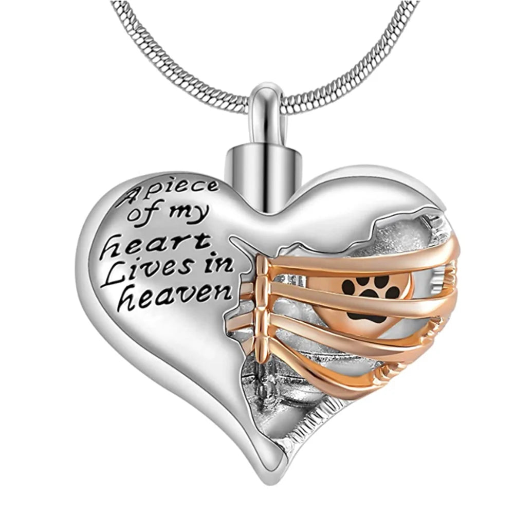 A Piece of My Heart Lives in Heaven Memorial Urn pendant