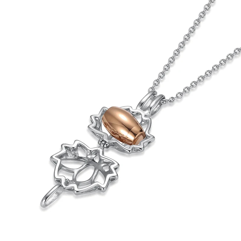 Cremation Jewelry for Ashes - Lotus Flower Ashes Pendant Necklace with Mini Keepsake Urn Memorial Ash Jewelry