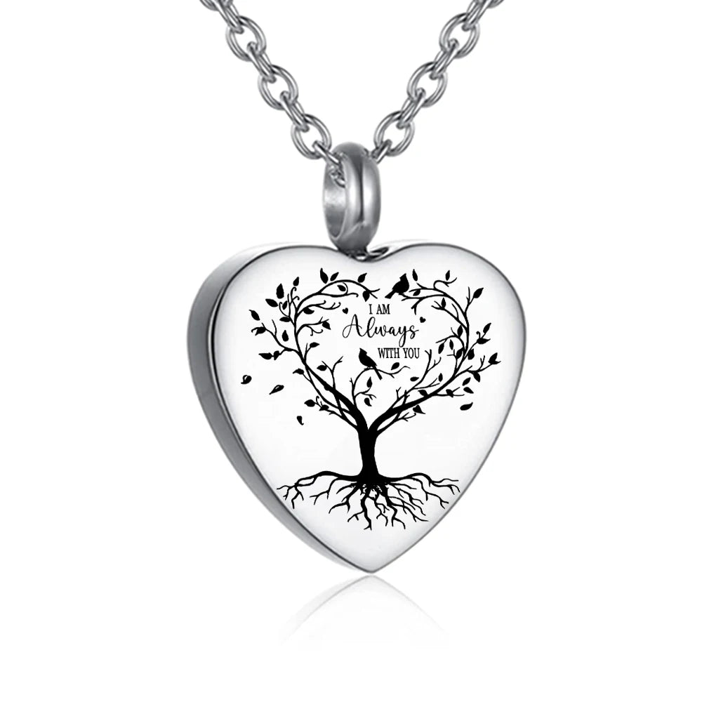 3 Styles Stainless Steel Urn Necklace for Ashes Memorial Locket Keepsake Jewelry for Women And Men Heart Design