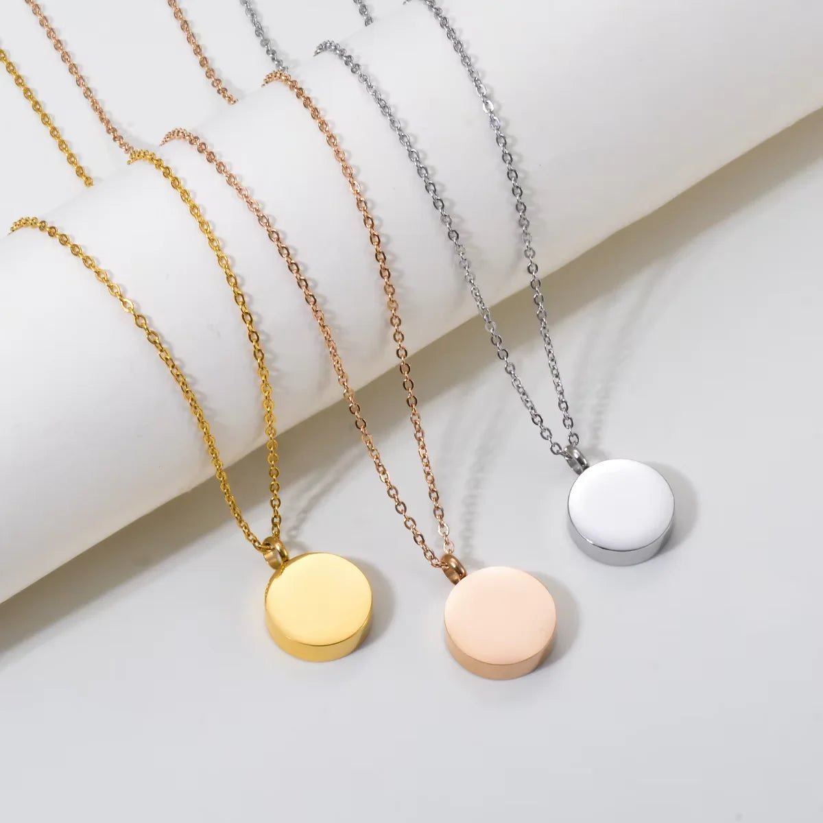 Custom Stainless Steel Round Urn Necklace