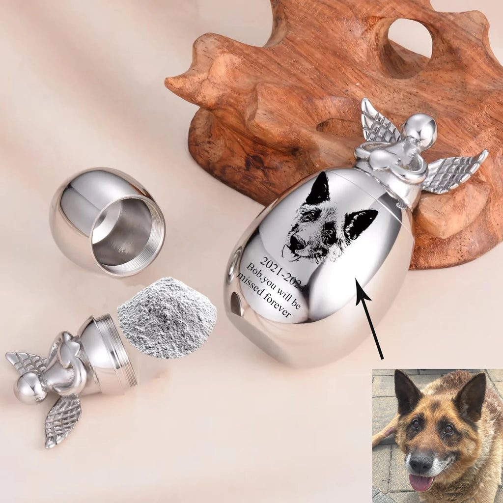 Stainless steel mini urn keepsake