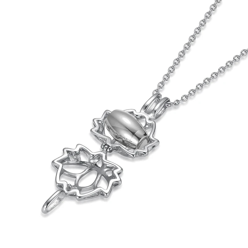 Cremation Jewelry for Ashes - Lotus Flower Ashes Pendant Necklace with Mini Keepsake Urn Memorial Ash Jewelry