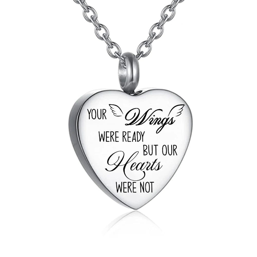 3 Styles Stainless Steel Urn Necklace for Ashes Memorial Locket Keepsake Jewelry for Women And Men Heart Design