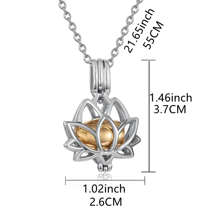Cremation Jewelry for Ashes - Lotus Flower Ashes Pendant Necklace with Mini Keepsake Urn Memorial Ash Jewelry