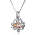 Cremation Jewelry for Ashes - Lotus Flower Ashes Pendant Necklace with Mini Keepsake Urn Memorial Ash Jewelry
