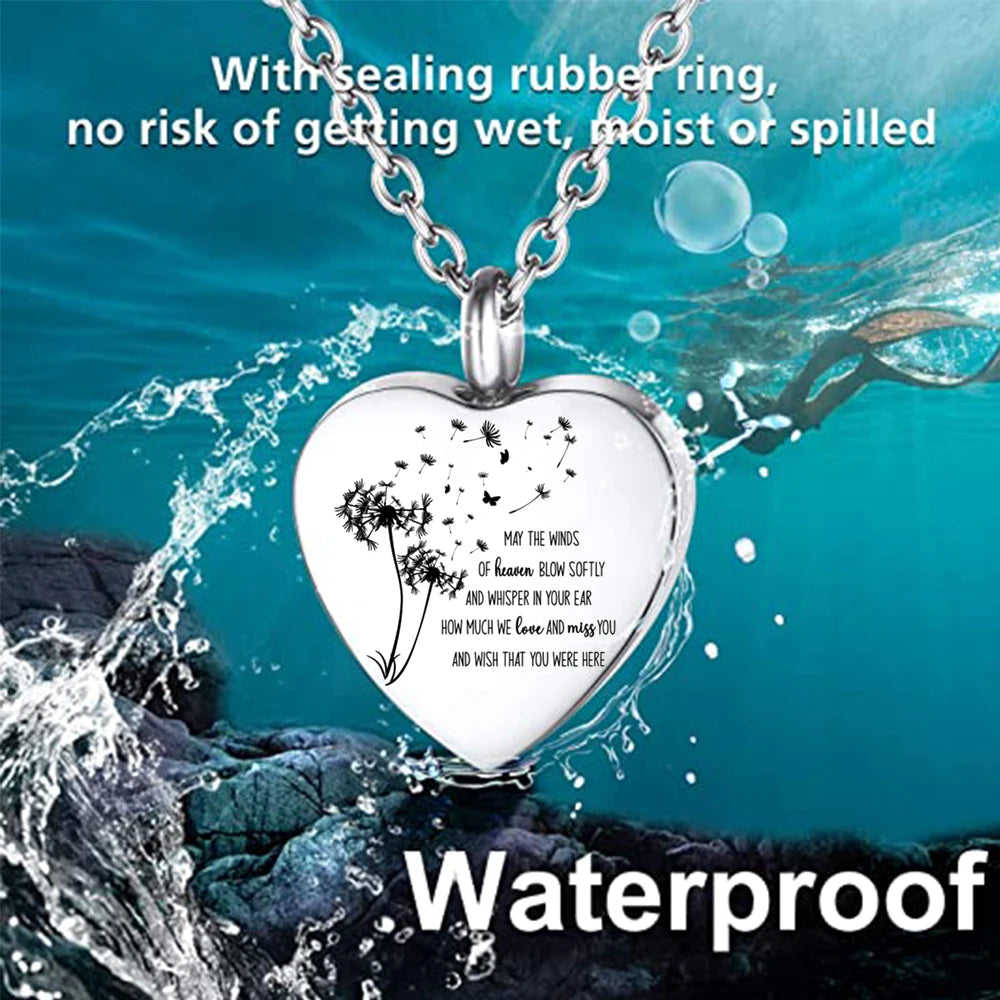 3 Styles Stainless Steel Urn Necklace for Ashes Memorial Locket Keepsake Jewelry for Women And Men Heart Design