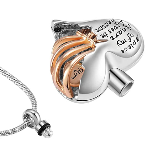 A Piece of My Heart Lives in Heaven Memorial Urn pendant