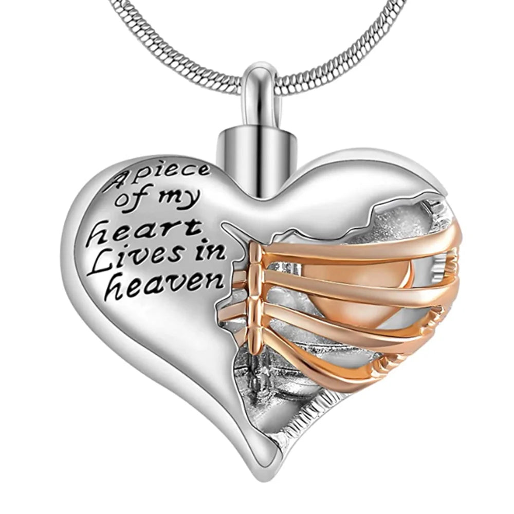 A Piece of My Heart Lives in Heaven Memorial Urn pendant