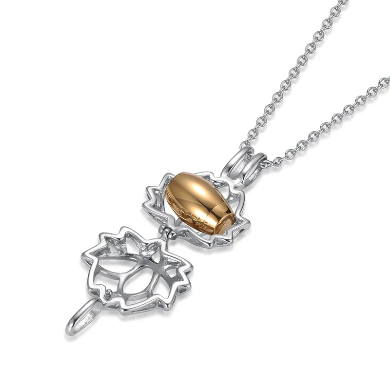 Cremation Jewelry for Ashes - Lotus Flower Ashes Pendant Necklace with Mini Keepsake Urn Memorial Ash Jewelry
