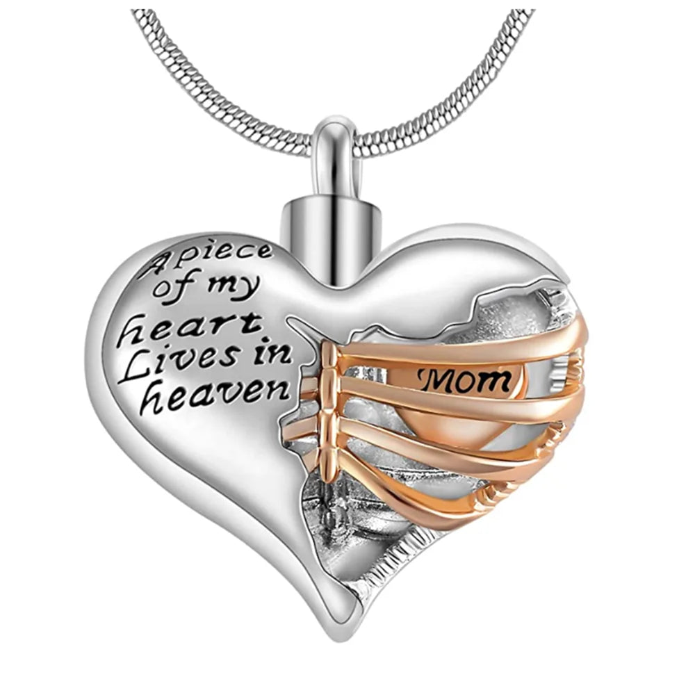 A Piece of My Heart Lives in Heaven Memorial Urn pendant