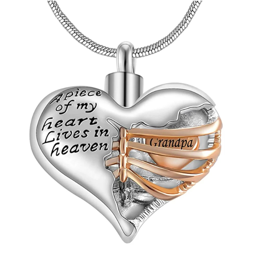 A Piece of My Heart Lives in Heaven Memorial Urn pendant
