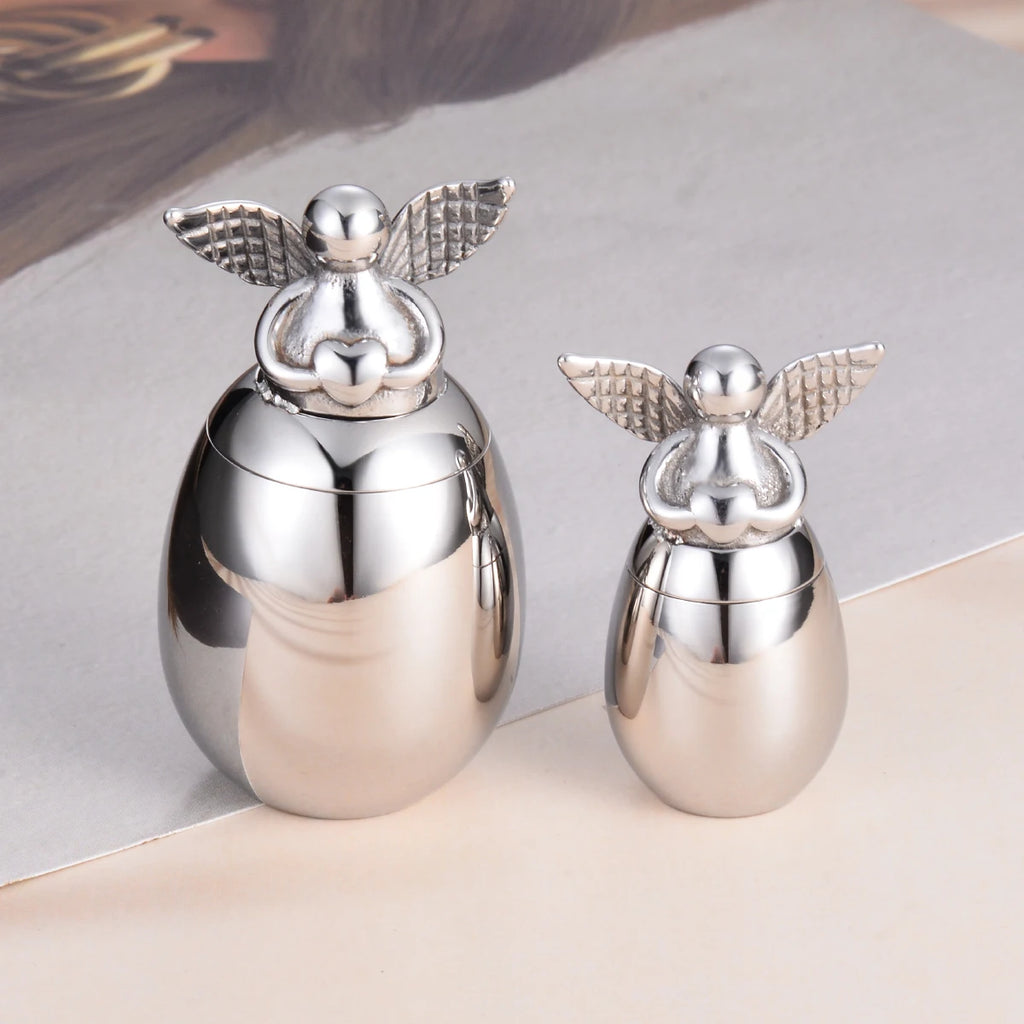 Stainless steel mini urn keepsake