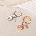 Round Urn Pendant Keychain with Angel Wing for Ashes Stainless Steel Cremation Memorial Jewelry Custom Name Paw Text